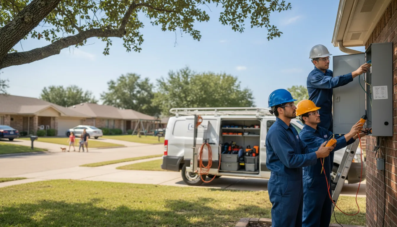 Certified electrician providing emergency electrical services in Sublime, TX